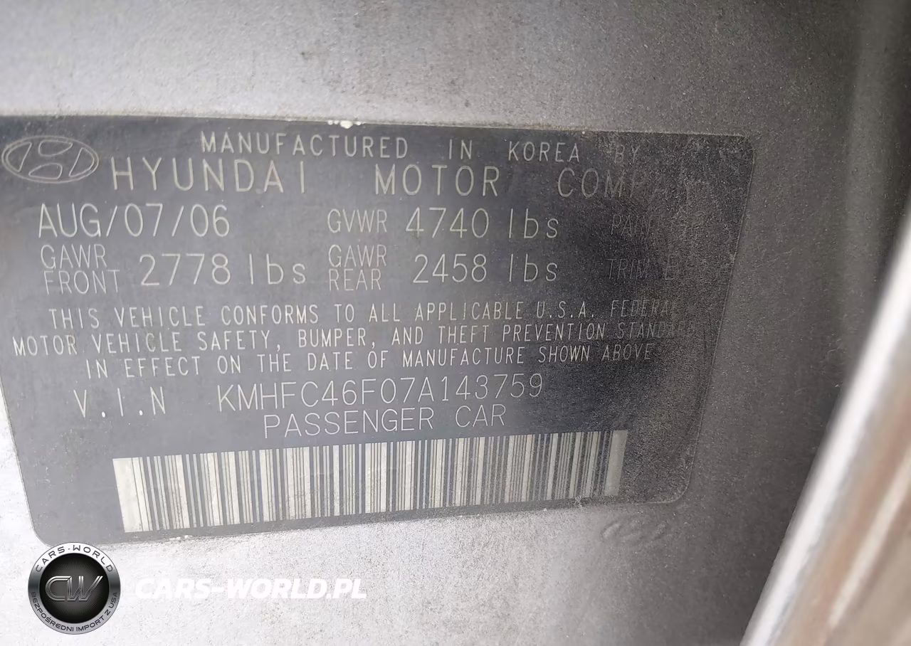 2007 Hyundai Azera Limited-Se VIN:KMHFC46F07A143759 - 9