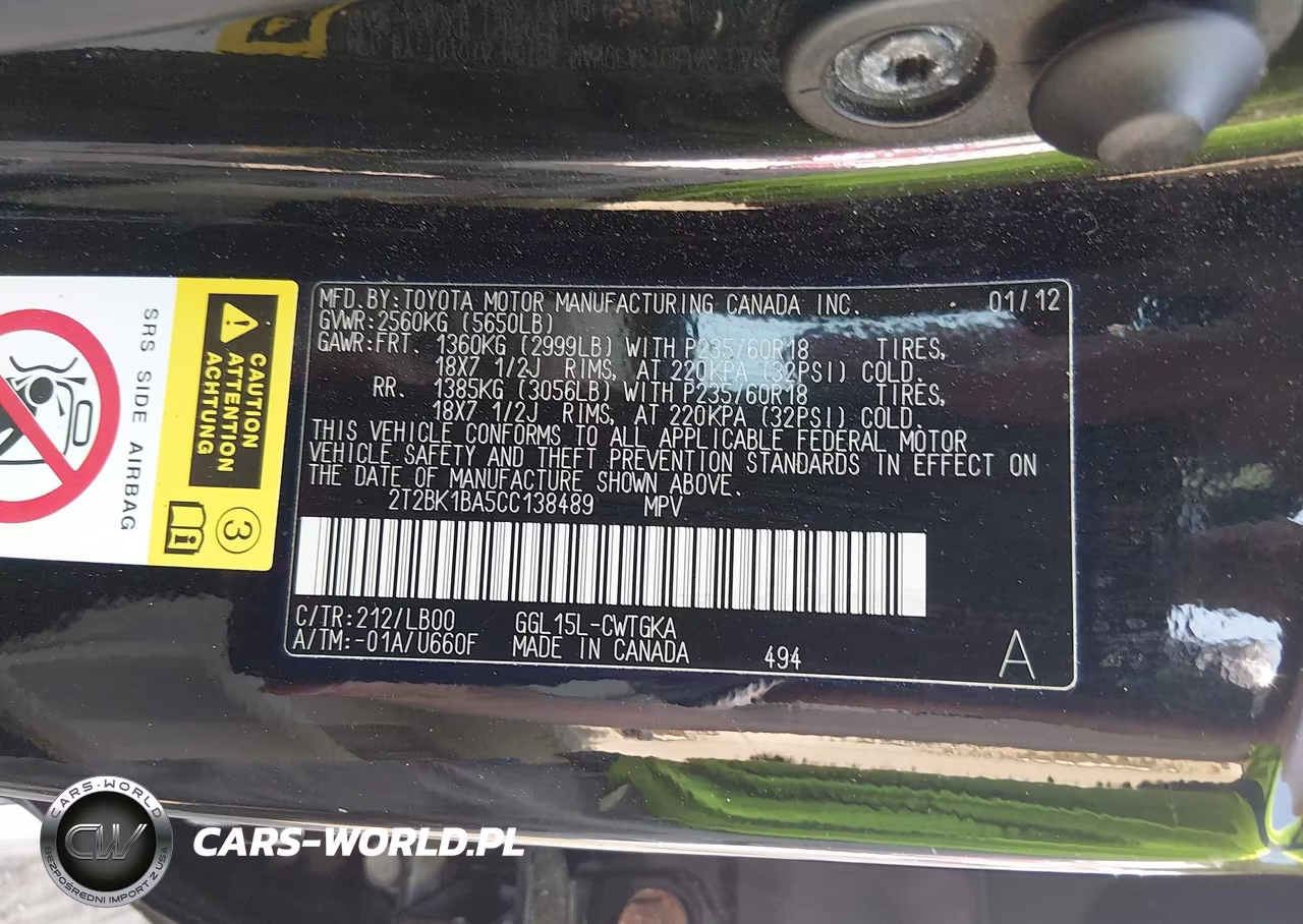 2012 Lexus Rx 350 VIN:2T2BK1BA5CC138489 - 9