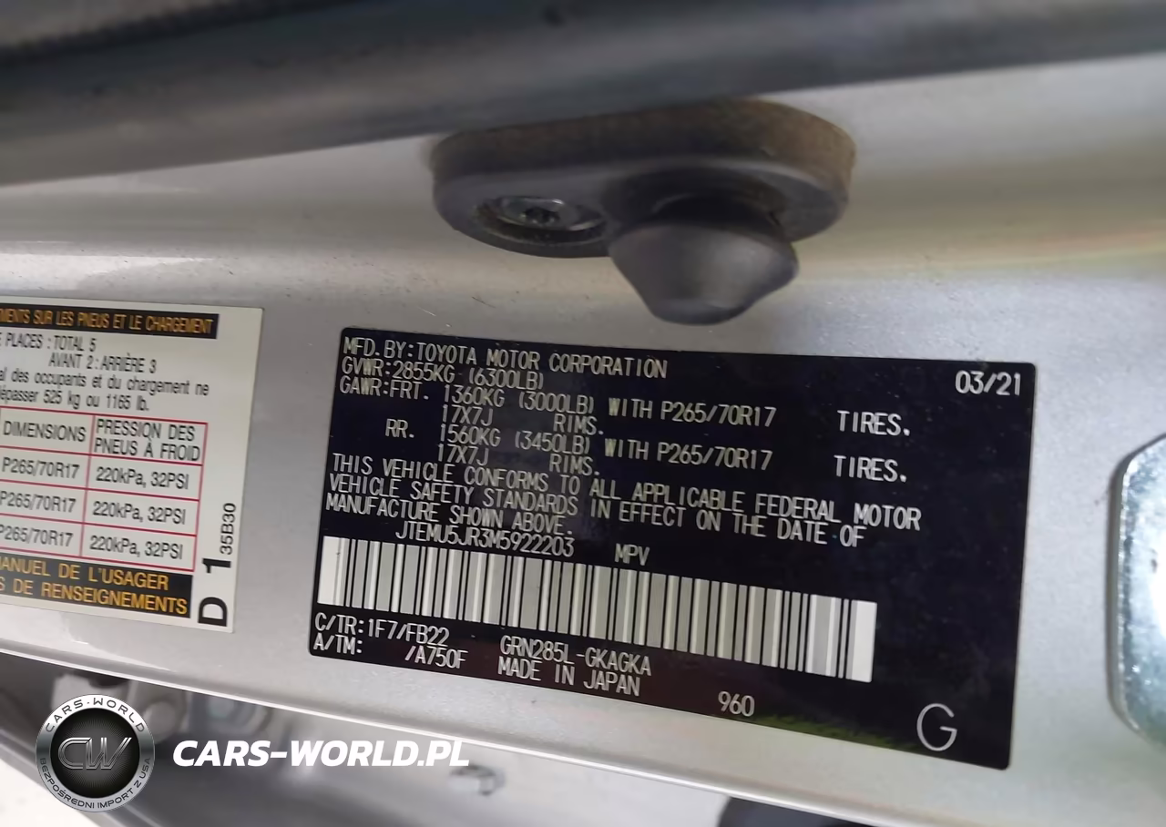 2021 Toyota 4Runner Sr5 VIN:JTEMU5JR3M5922203 - 9