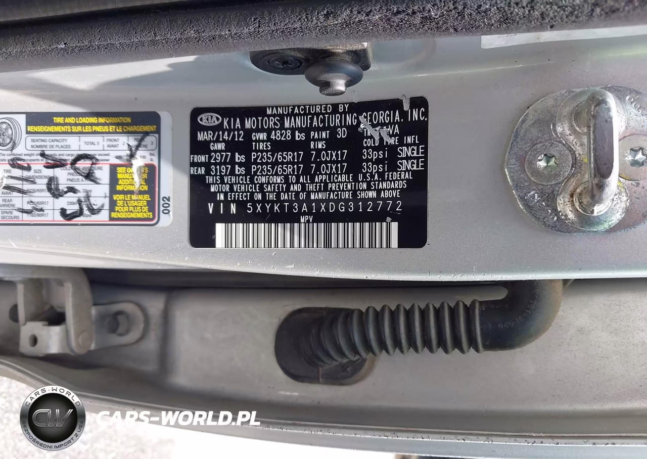 2013 Kia Sorento Lx VIN:5XYKT3A1XDG312772 - 9