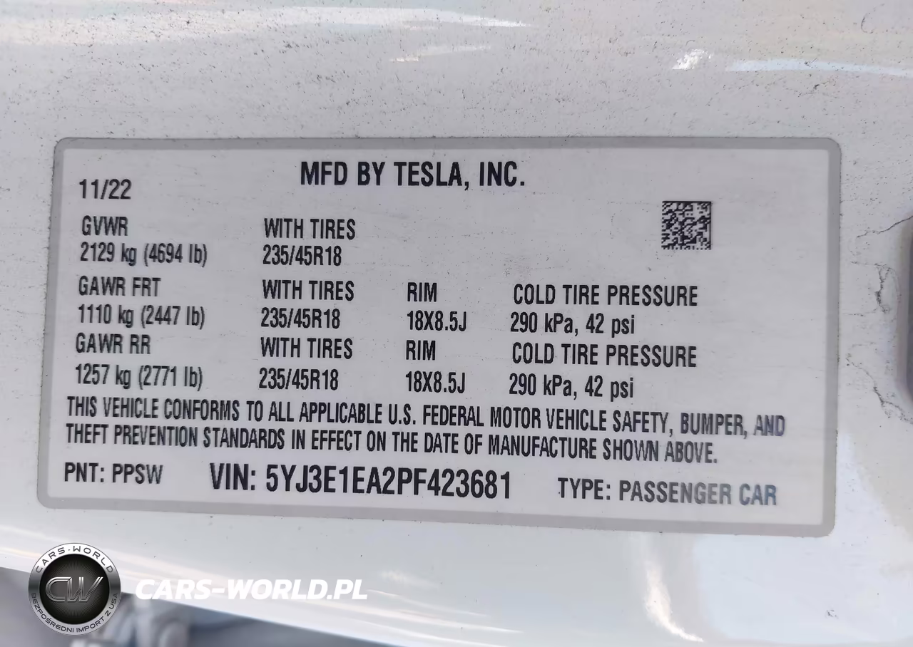 2023 Tesla Model 3 Rear-Wheel Drive VIN:5YJ3E1EA2PF423681 - 9