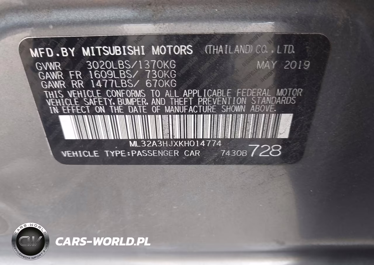 2019 Mitsubishi Mirage Es VIN:ML32A3HJXKH014774 - 9