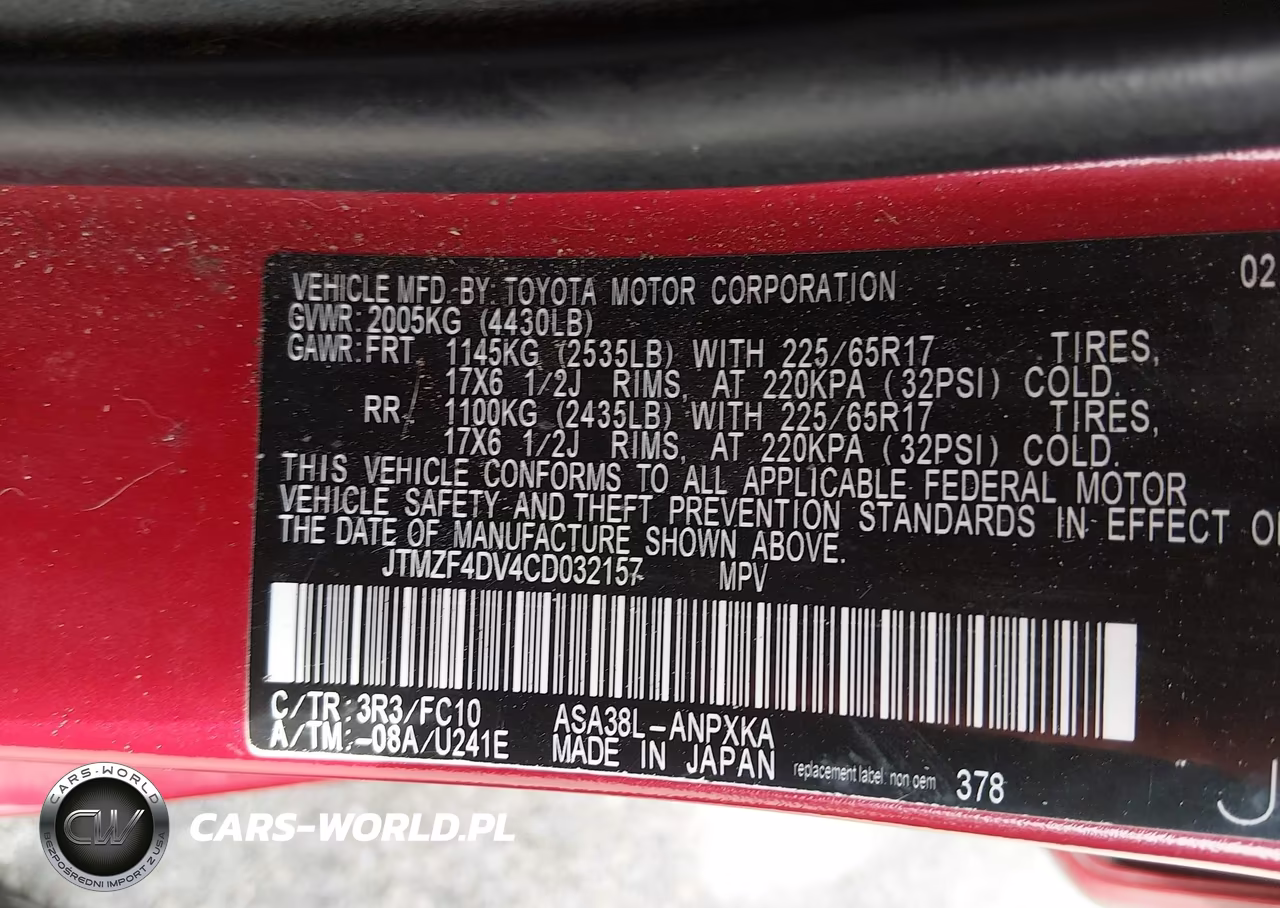 2012 Toyota Rav4 VIN:JTMZF4DV4CD032157 - 9
