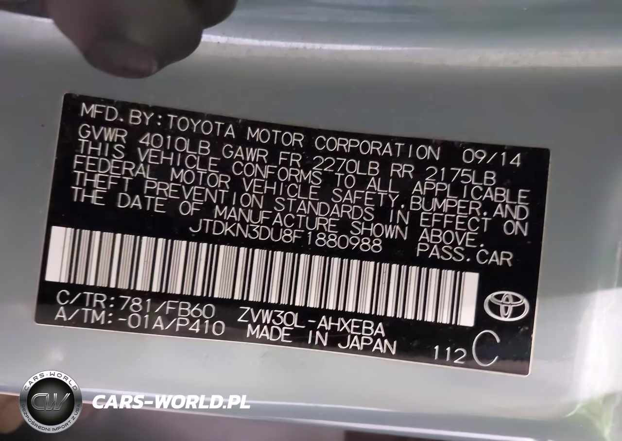 2015 Toyota Prius Three VIN:JTDKN3DU8F1880988 - 9