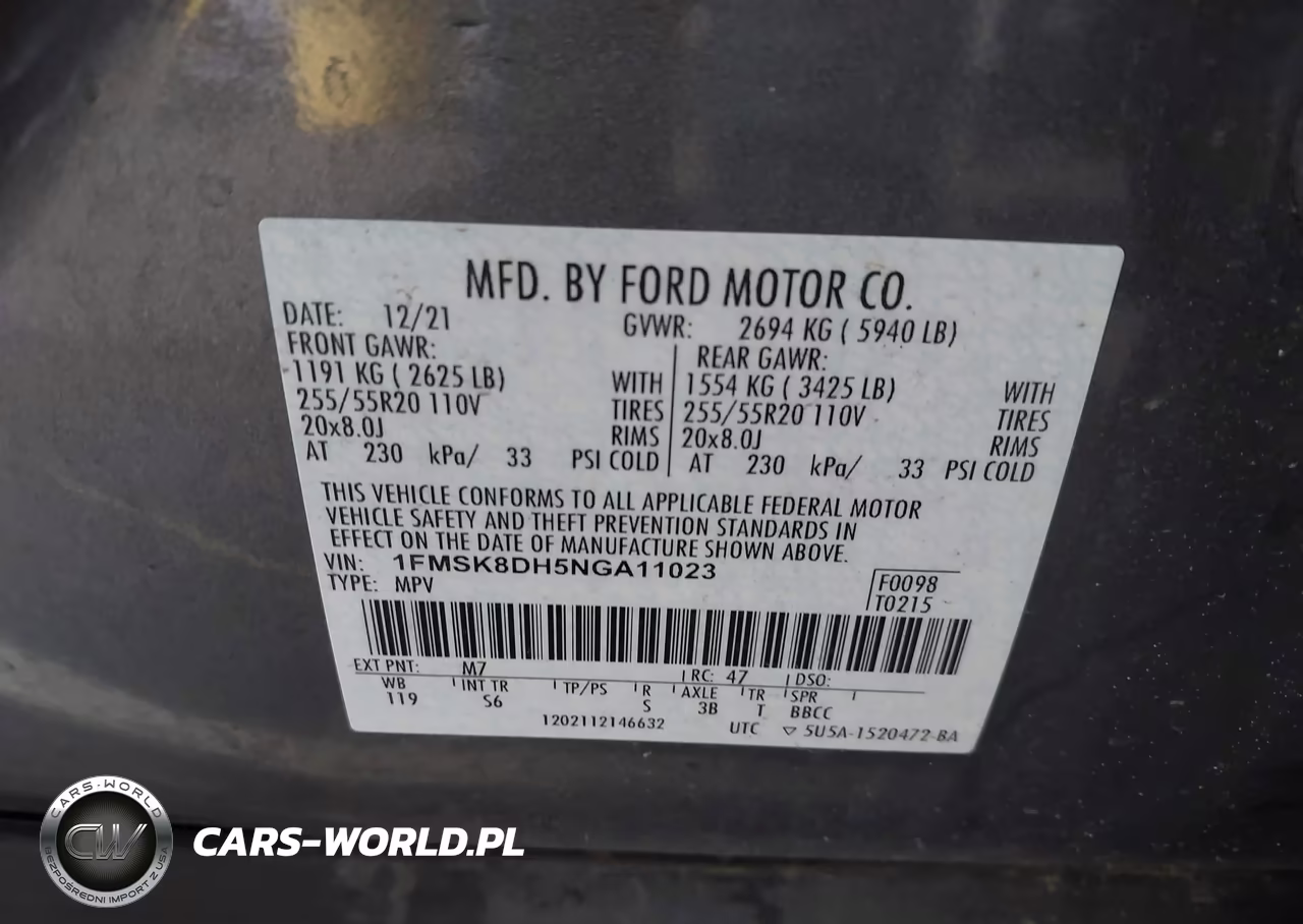 2022 Ford Explorer Xlt VIN:1FMSK8DH5NGA11023 - 9