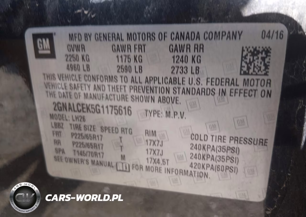2016 Chevrolet Equinox Lt VIN:2GNALCEK5G1175616 - 9