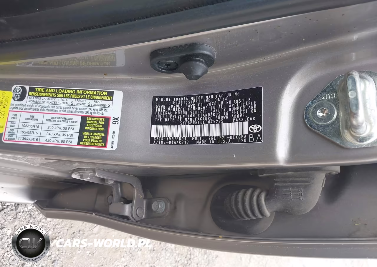2014 Toyota Corolla Le Eco VIN:5YFBPRHE0EP075285 - 9