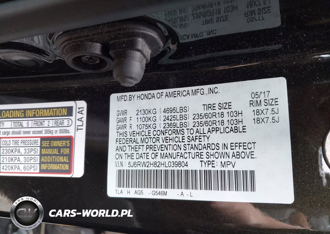 2017 Honda Cr-V Ex-L-Ex-L Navi VIN:5J6RW2H82HL039804 - 9