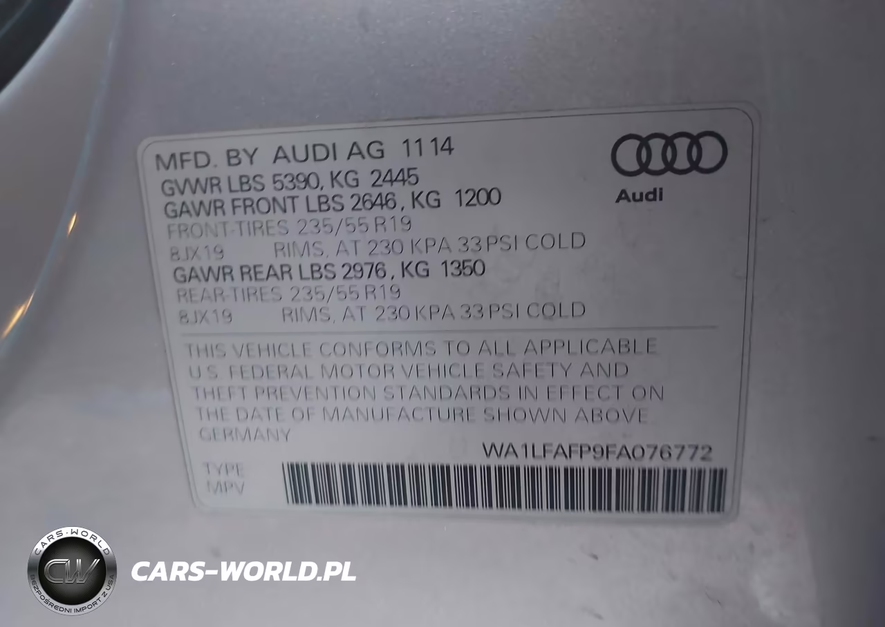 2015 Audi Q5 2.0T Premium VIN:WA1LFAFP9FA076772 - 9