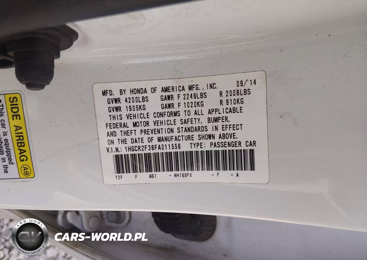 2015 Honda Accord Lx VIN:1HGCR2F36FA011556 - 9