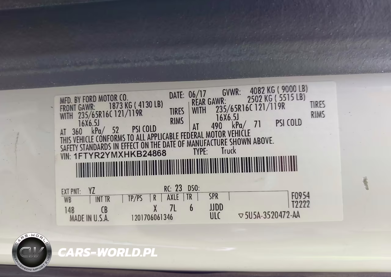 2017 Ford Transit-250 VIN:1FTYR2YMXHKB24868 - 9