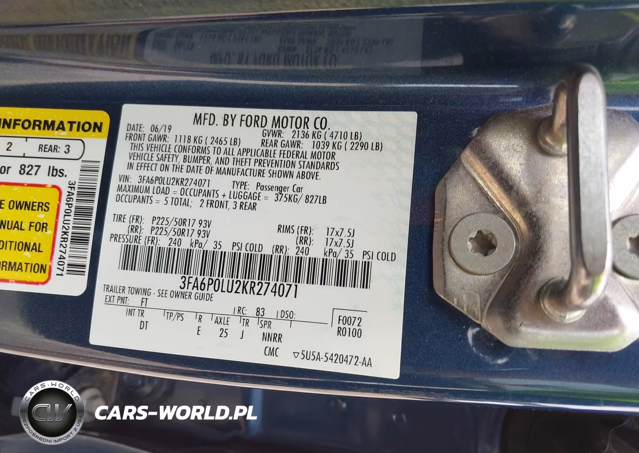 2019 Ford Fusion Hybrid Se VIN:3FA6P0LU2KR274071 - 9