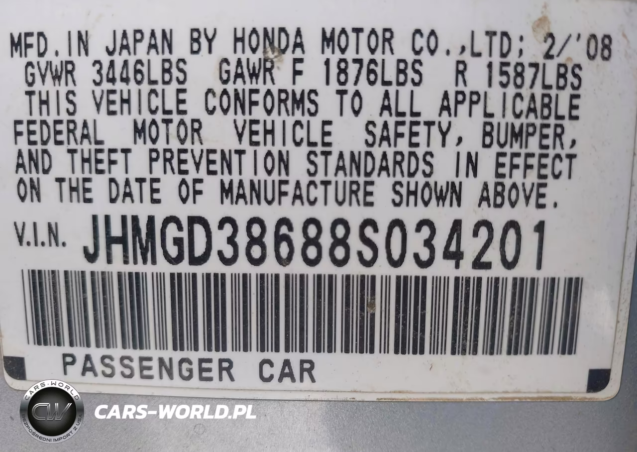 2008 Honda Fit Sport VIN:JHMGD38688S034201 - 9