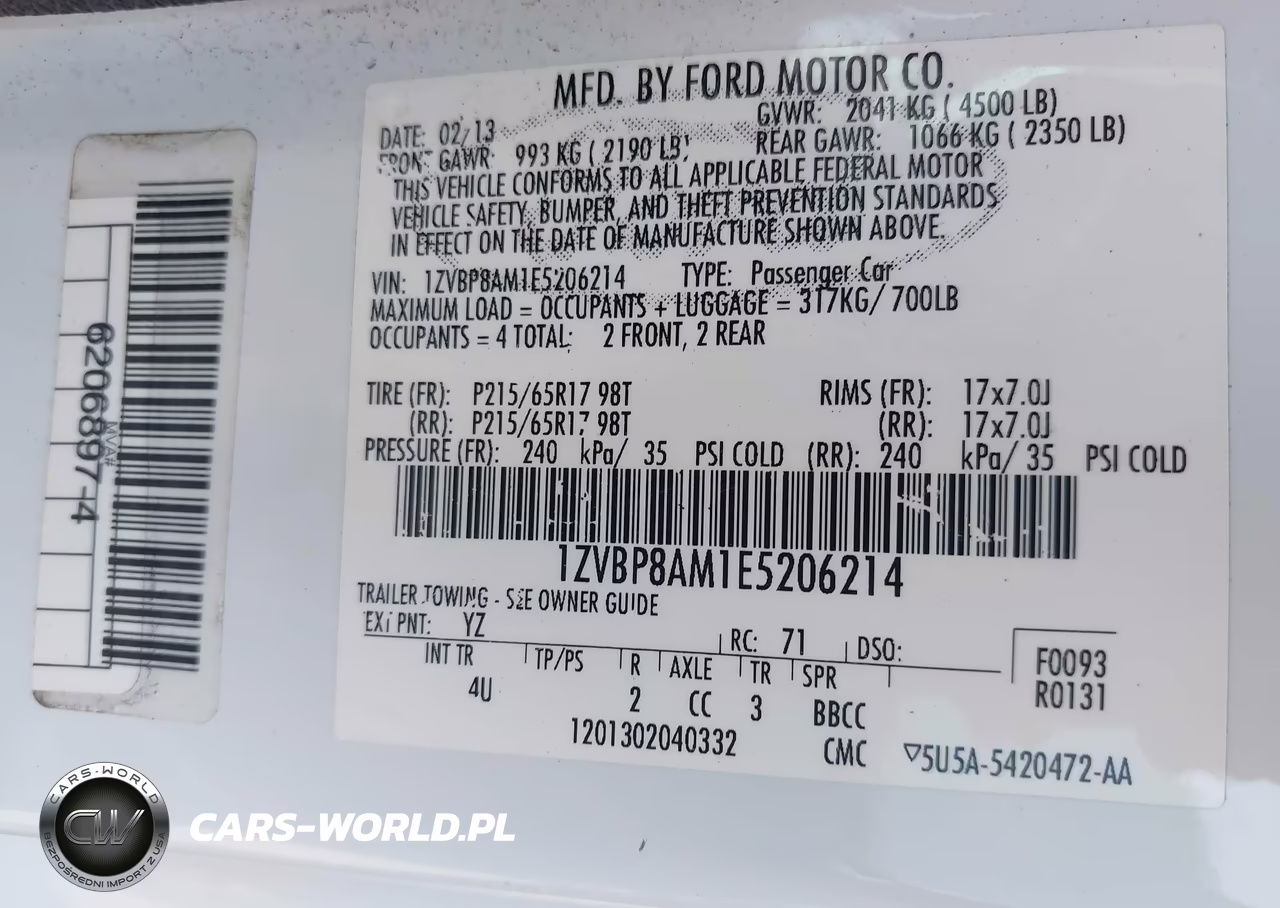 2014 Ford Mustang V6 Premium VIN:1ZVBP8AM1E5206214 - 9