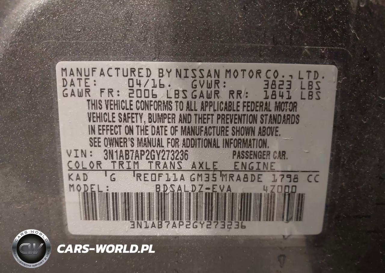 2016 Nissan Sentra Sv VIN:3N1AB7AP2GY273236 - 9