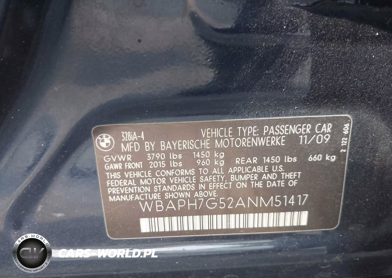 2010 BMW 328I VIN:WBAPH7G52ANM51417 - 9