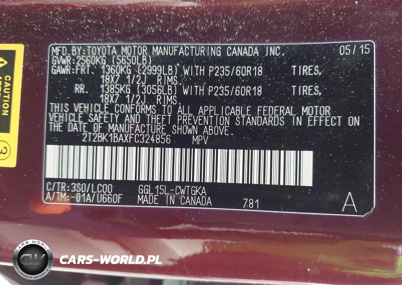 2015 Lexus Rx 350 VIN:2T2BK1BAXFC324856 - 9