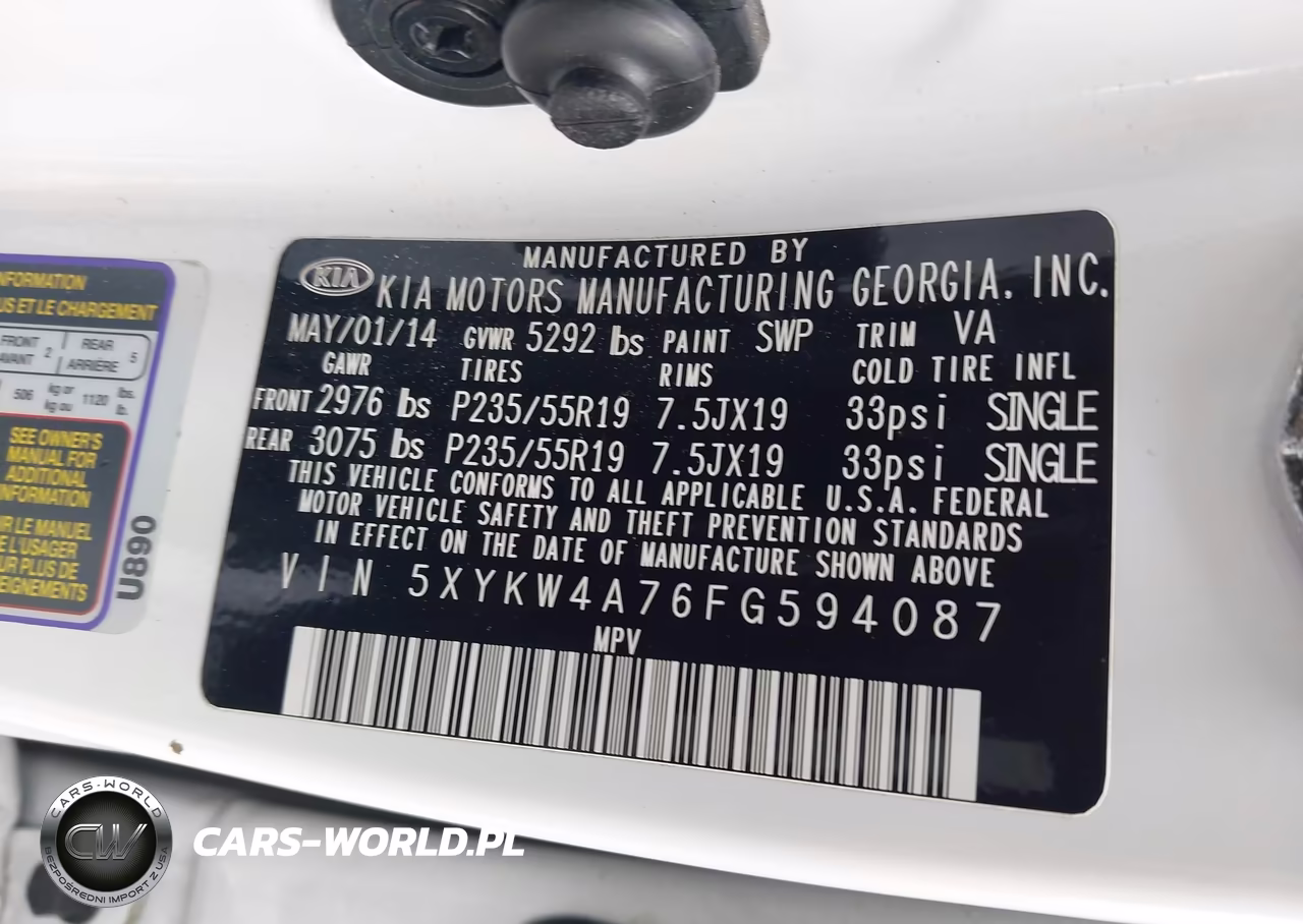 2015 Kia Sorento Limited V6 VIN:5XYKW4A76FG594087 - 9
