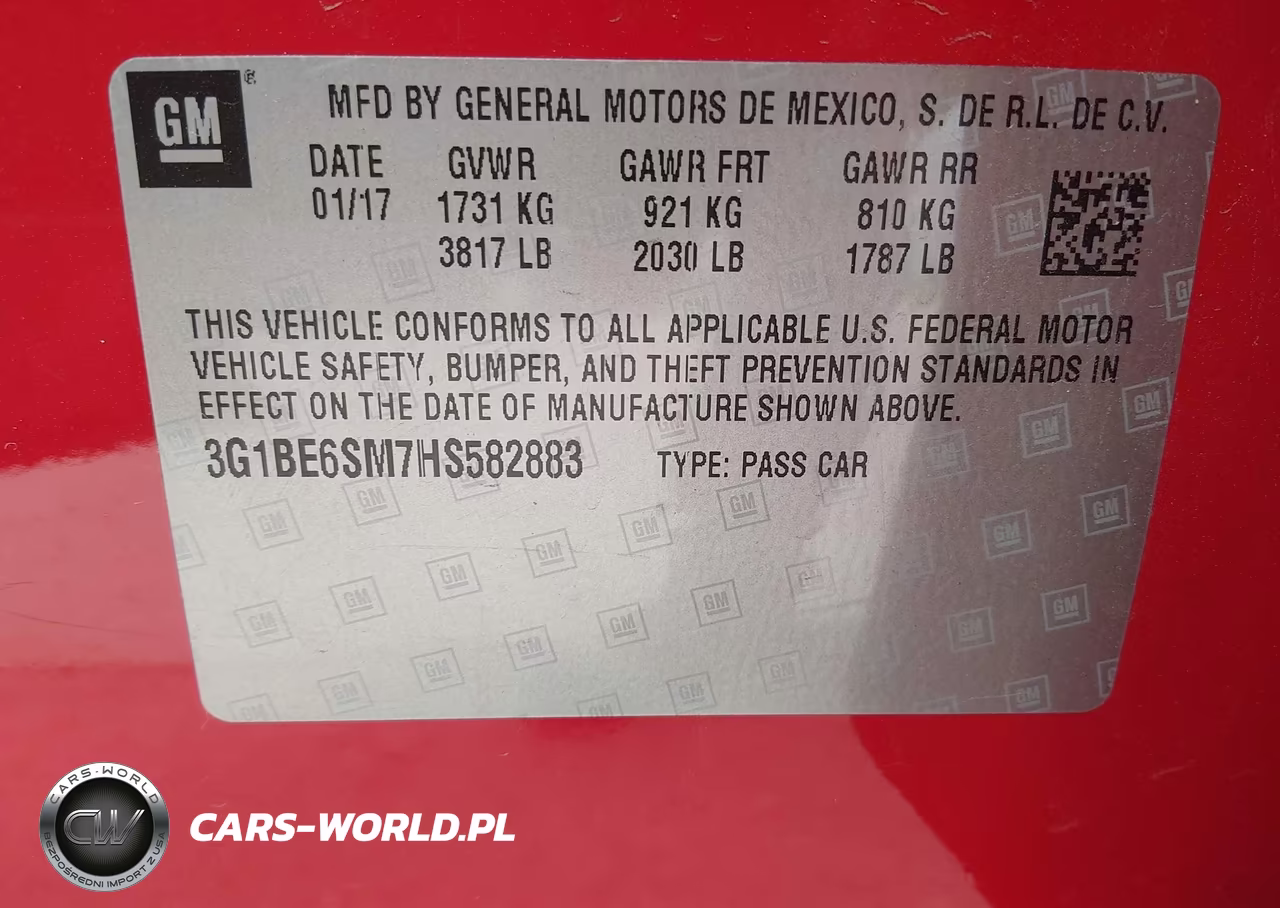 2017 Chevrolet Cruze Lt Auto VIN:3G1BE6SM7HS582883 - 9