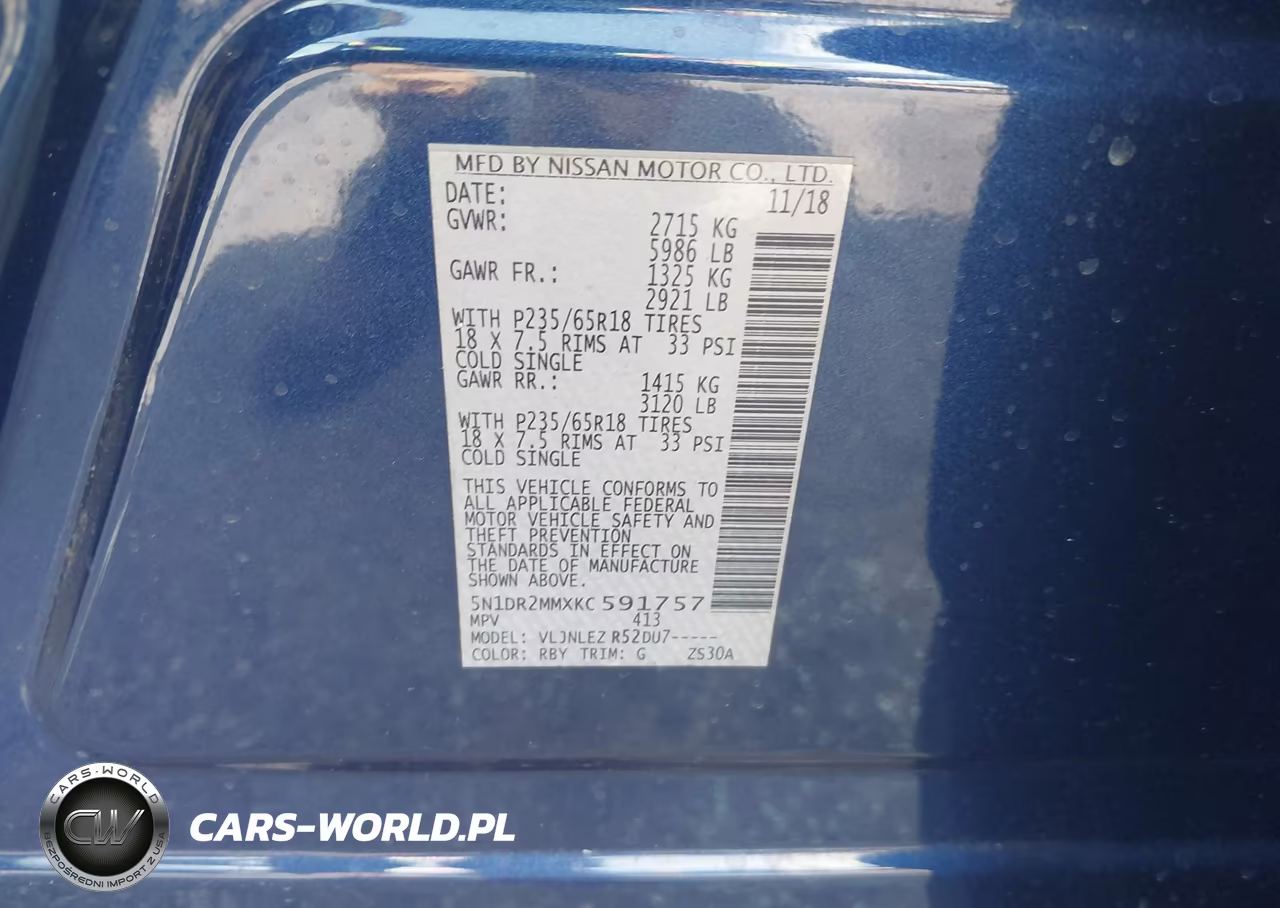 2019 Nissan Pathfinder Sv VIN:5N1DR2MMXKC591757 - 9