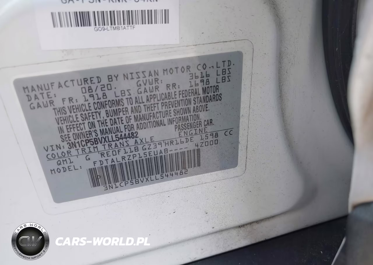 2020 Nissan Kicks S Xtronic Cvt VIN:3N1CP5BVXLL544482 - 9