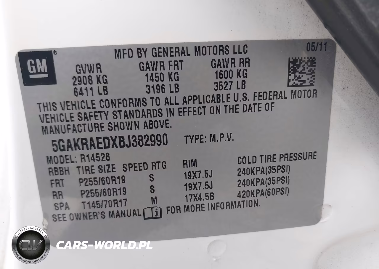 2011 Buick Enclave Cx VIN:5GAKRAEDXBJ382990 - 9
