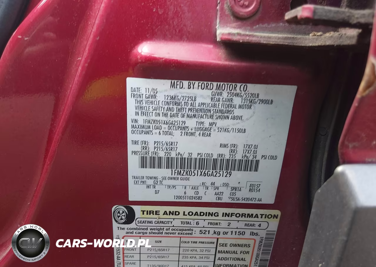 2006 Ford Freestyle Sel VIN:1FMZK051X6GA25129 - 9