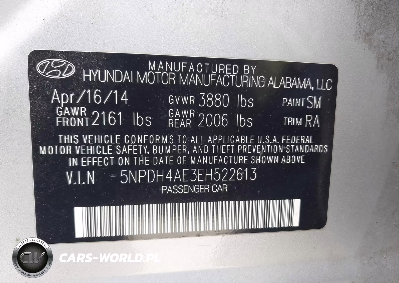 2014 Hyundai Elantra Se VIN:5NPDH4AE3EH522613 - 9