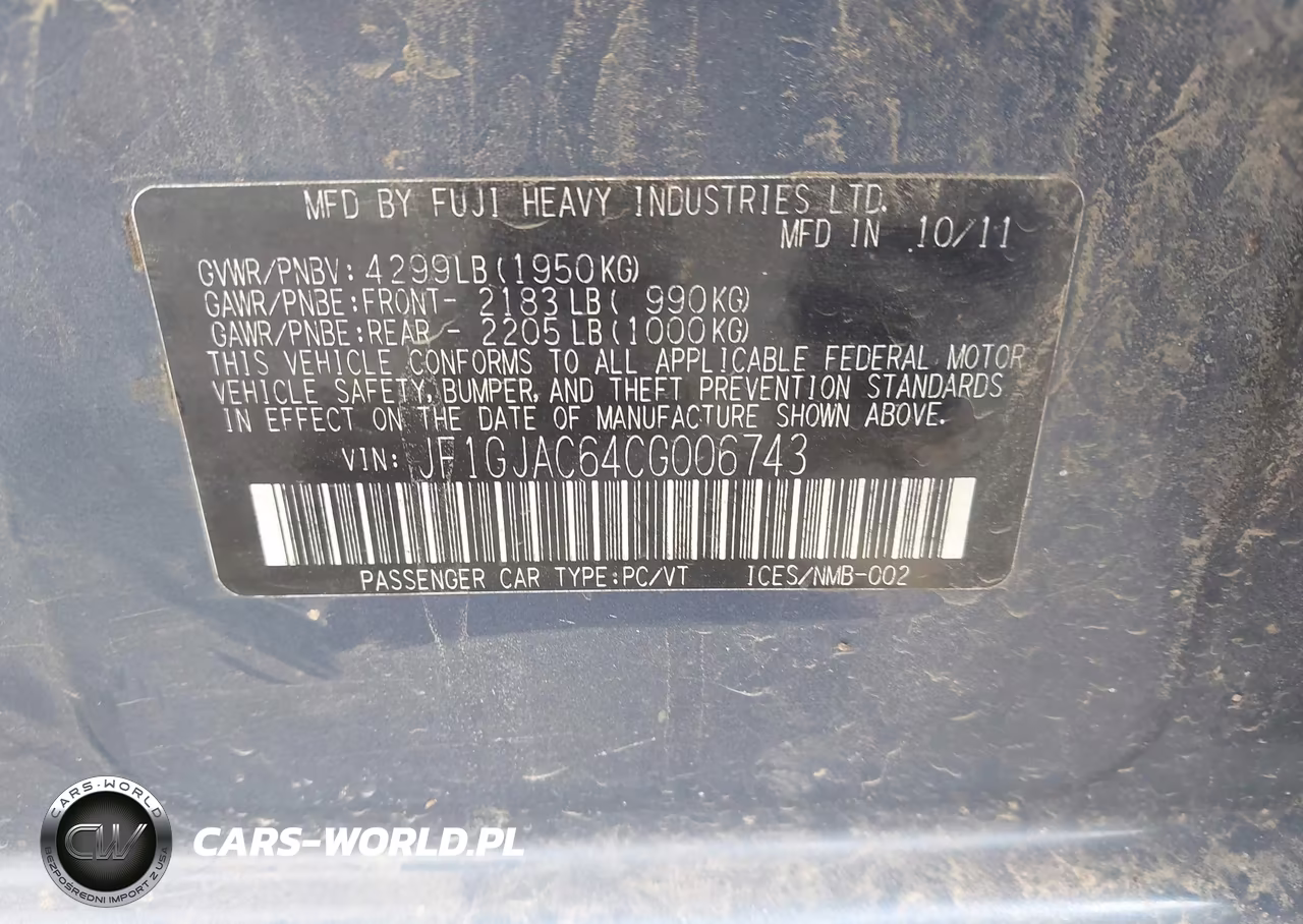 2012 Subaru Impreza 2.0I Premium VIN:JF1GJAC64CG006743 - 9