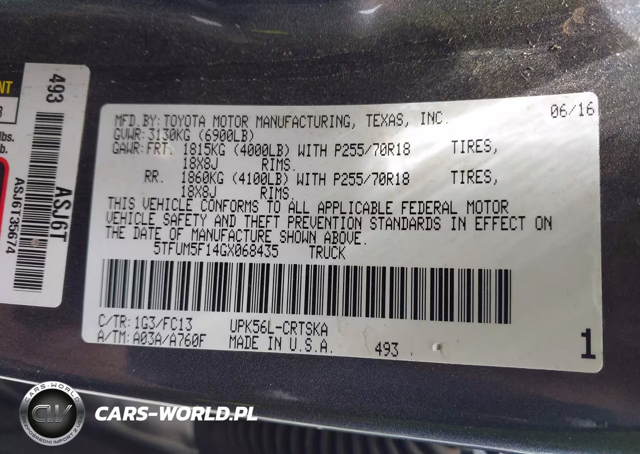 2016 Toyota Tundra Sr5 4.6L V8 VIN:5TFUM5F14GX068435 - 9
