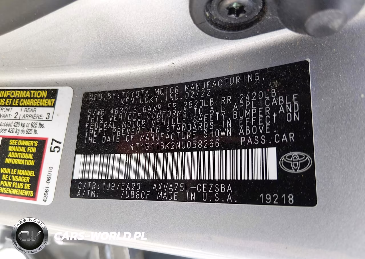 2022 Toyota Camry Se Awd VIN:4T1G11BK2NU058266 - 9