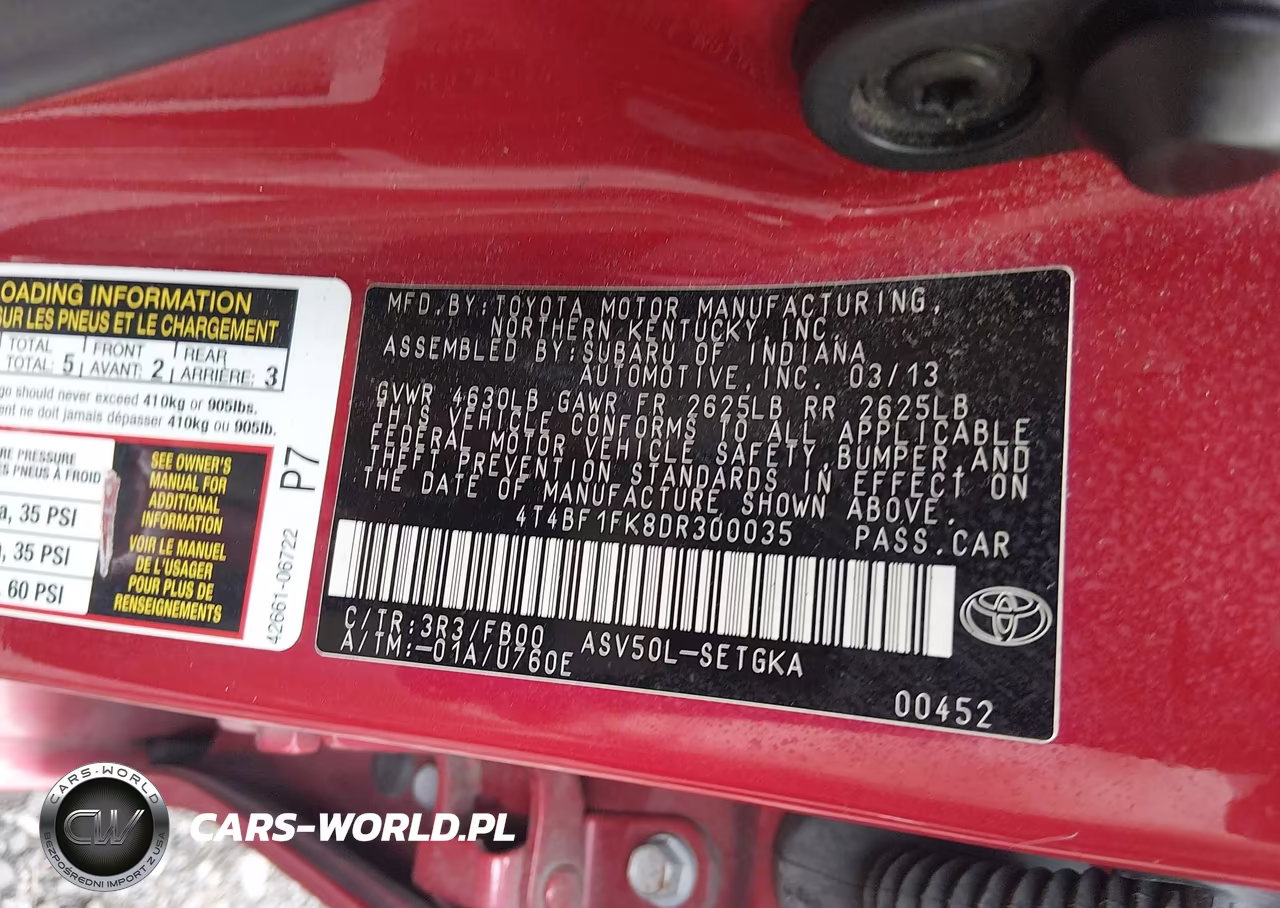 2013 Toyota Camry Xle VIN:4T4BF1FK8DR300035 - 9