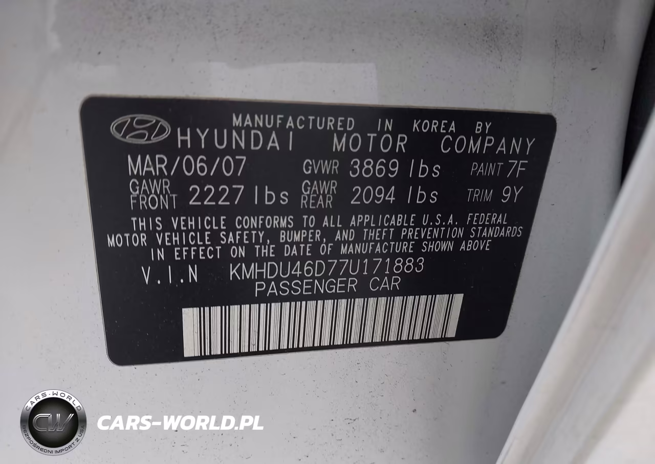 2007 Hyundai Elantra Gls-Ltd-Se VIN:KMHDU46D77U171883 - 9