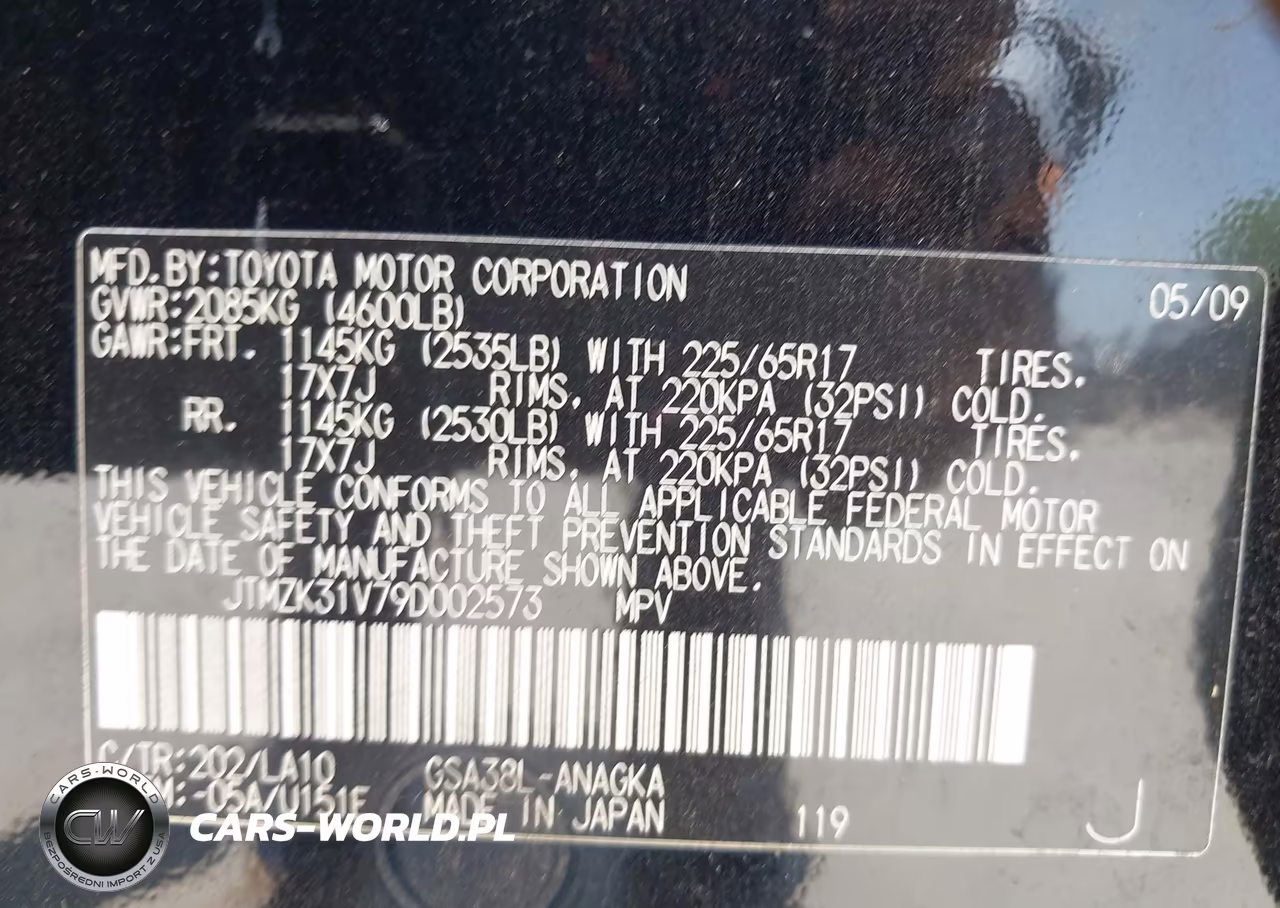 2009 Toyota Rav4 Limited V6 VIN:JTMZK31V79D002573 - 9