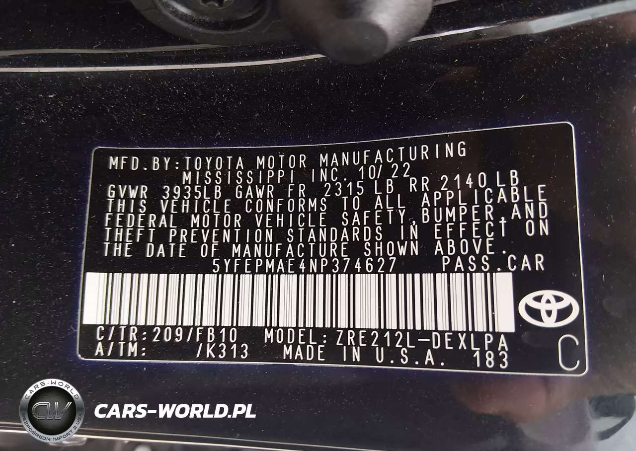 2022 Toyota Corolla Le VIN:5YFEPMAE4NP374627 - 9