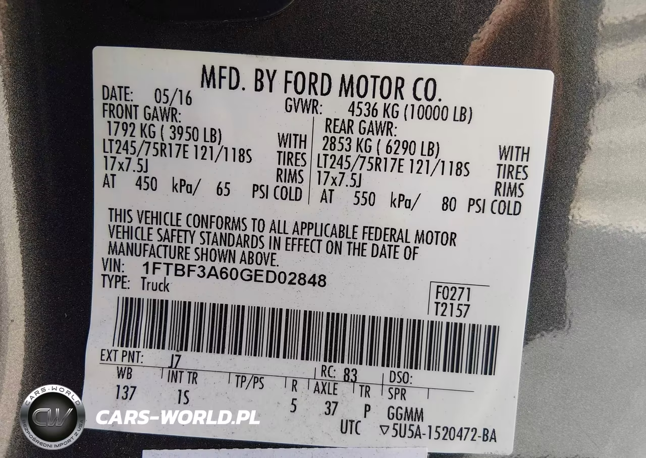 2016 Ford F-350 Xl-Xlt VIN:1FTBF3A60GED02848 - 9