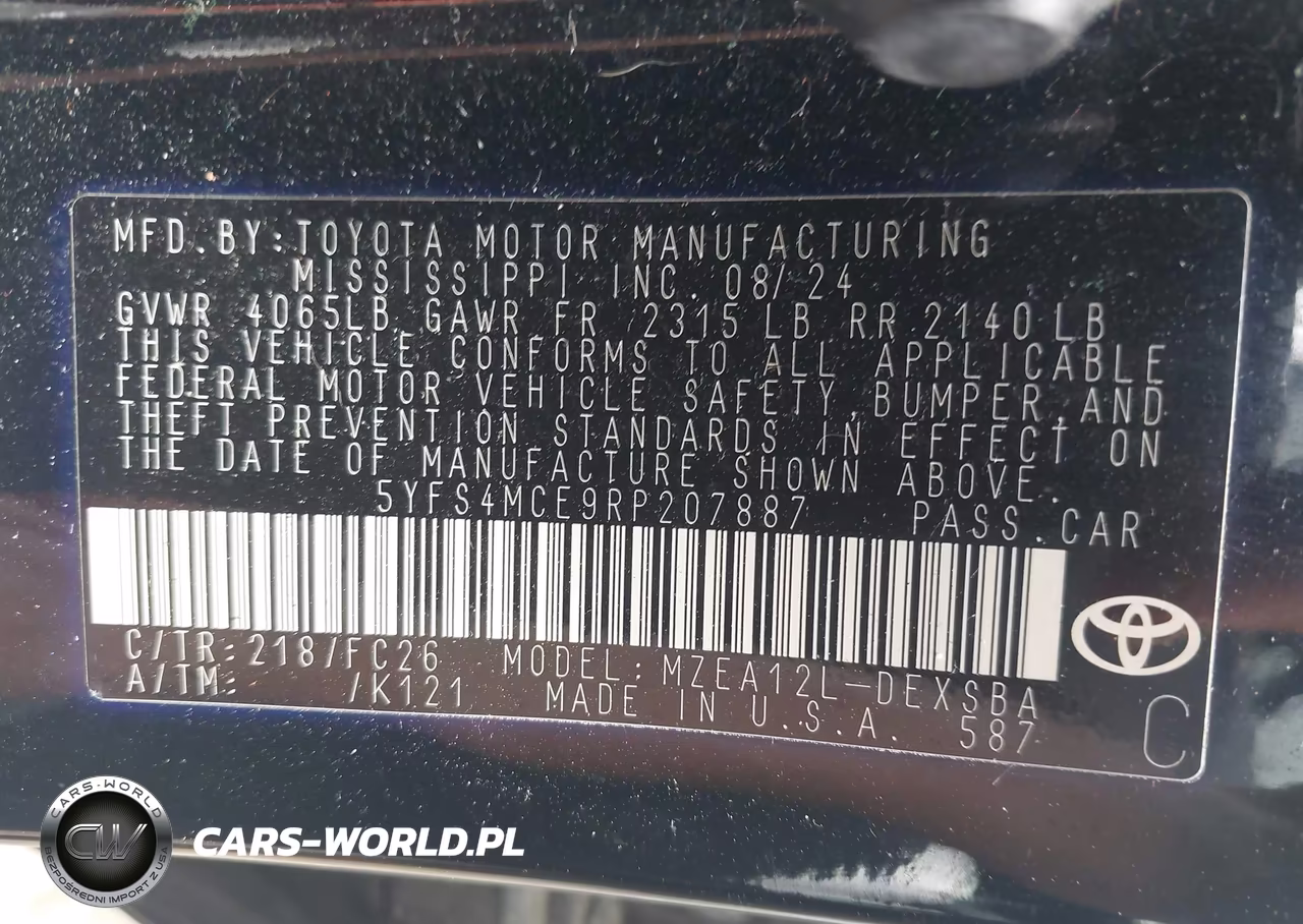 2024 Toyota Corolla Se VIN:5YFS4MCE9RP207887 - 9