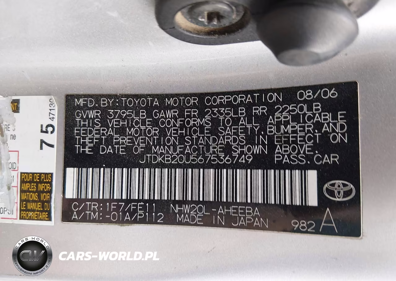 2006 Toyota Prius VIN:JTDKB20U567536749 - 9