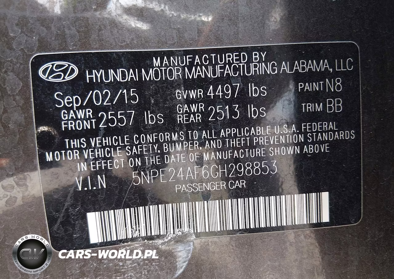 2016 Hyundai Sonata Se VIN:5NPE24AF6GH298853 - 9
