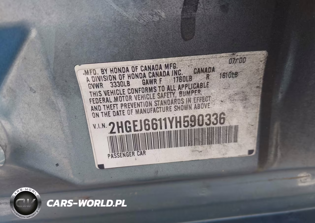 2000 Honda Civic Value Package VIN:2HGEJ6611YH590336 - 9