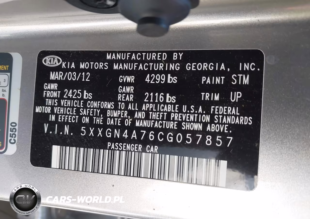 2012 Kia Optima Ex VIN:5XXGN4A76CG057857 - 9