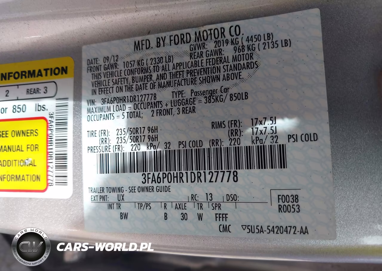 2013 Ford Fusion Se VIN:3FA6P0HR1DR127778 - 9
