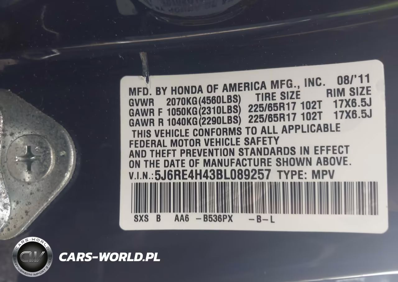 2011 Honda Cr-V Se VIN:5J6RE4H43BL089257 - 9