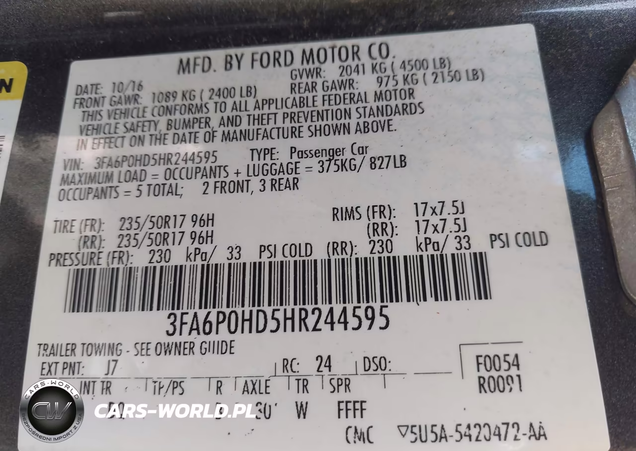 2017 Ford Fusion Se VIN:3FA6P0HD5HR244595 - 9