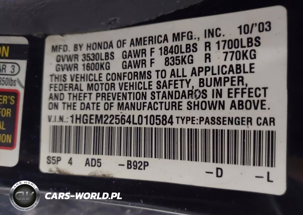 2004 Honda Civic Lx VIN:1HGEM22564L010584 - 9