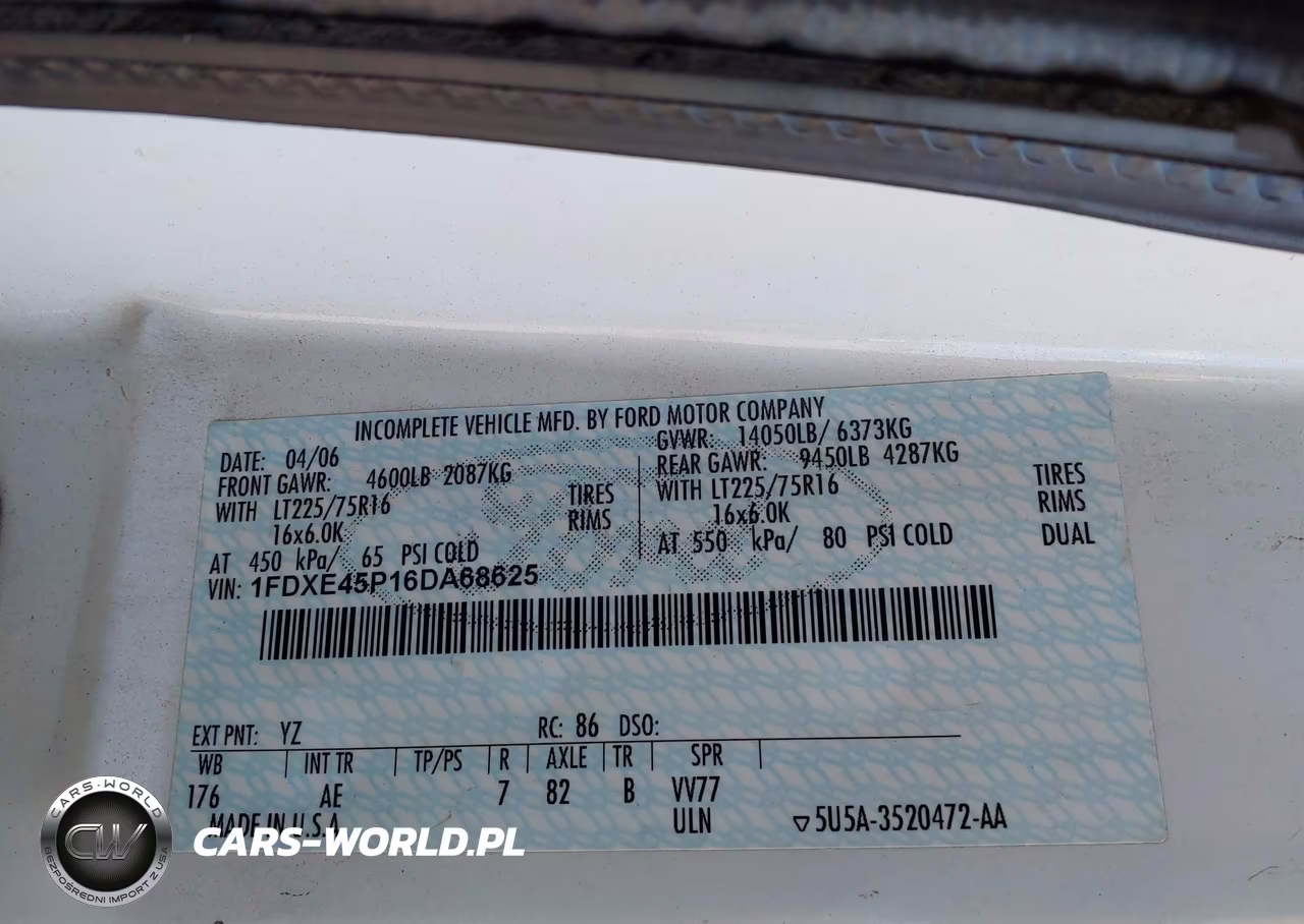 2006 Ford E-450 Cutaway VIN:1FDXE45P16DA68625 - 8