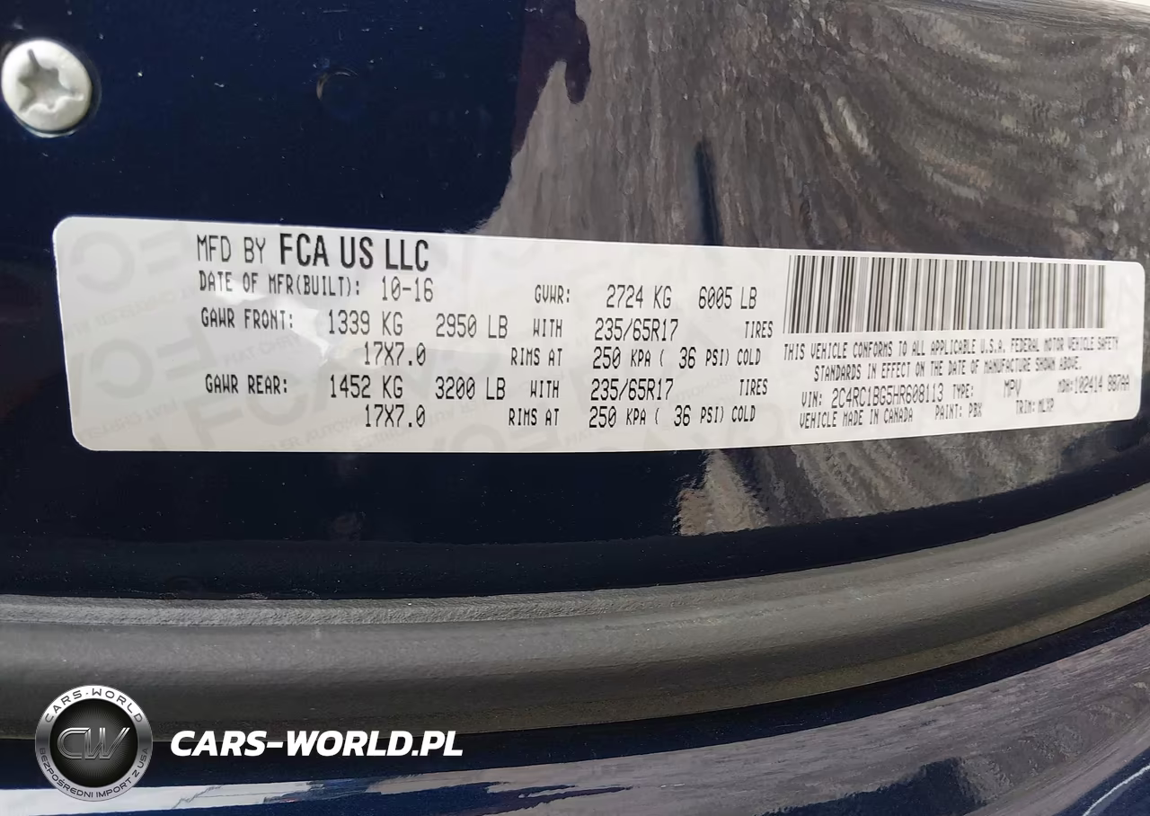 2017 Chrysler Pacifica Touring-L VIN:2C4RC1BG5HR608113 - 9