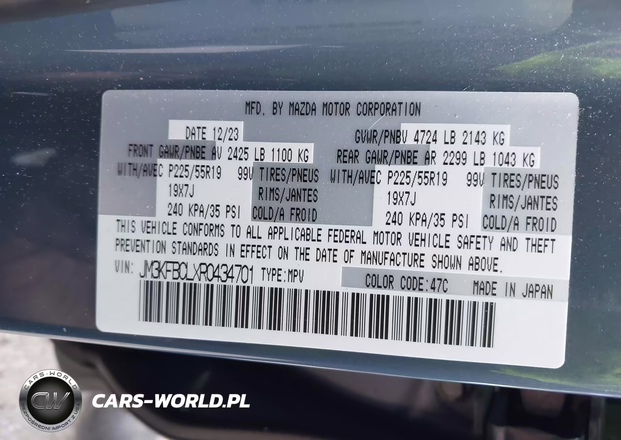 2024 Mazda Cx-5 2.5 S Carbon Edition VIN:JM3KFBCLXR0434701 - 9