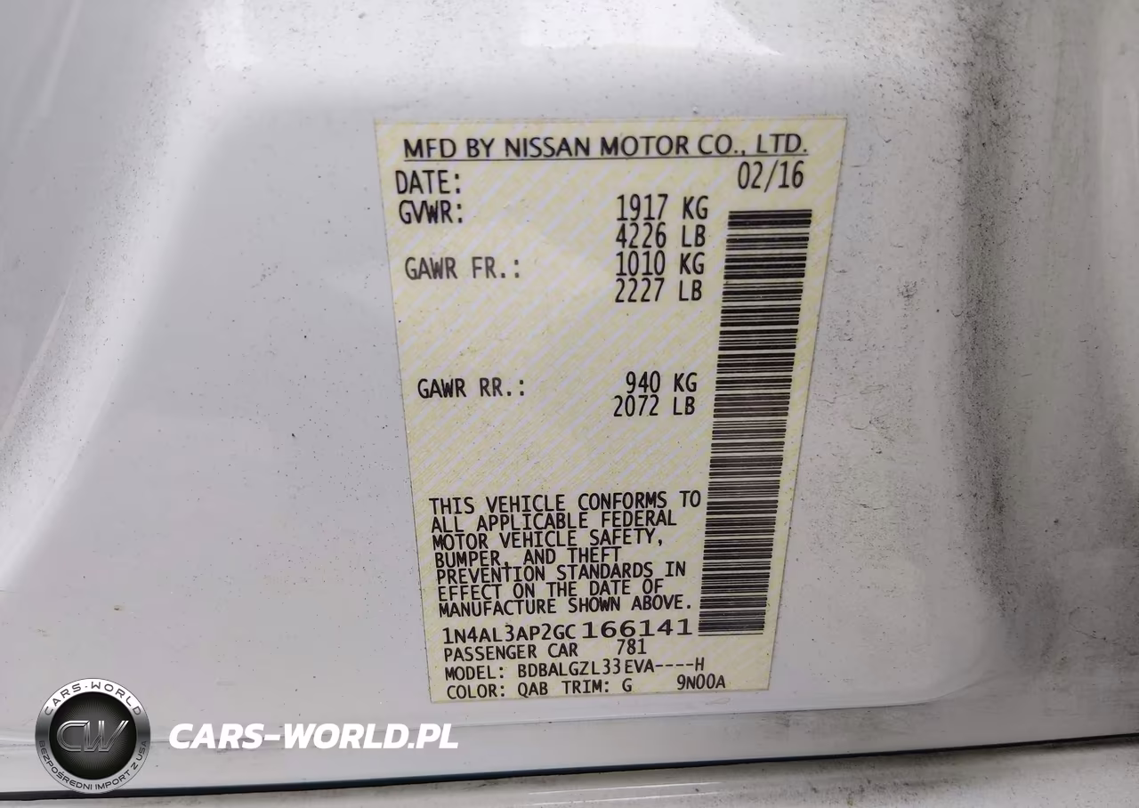 2016 Nissan Altima 2.5 S VIN:1N4AL3AP2GC166141 - 9