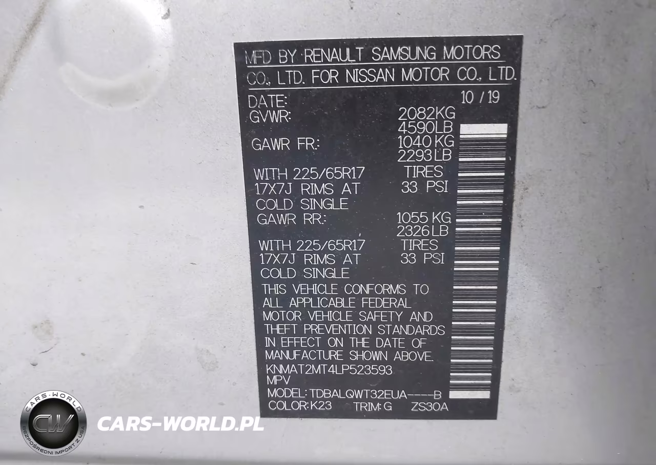 2020 Nissan Rogue Sv Fwd VIN:KNMAT2MT4LP523593 - 9
